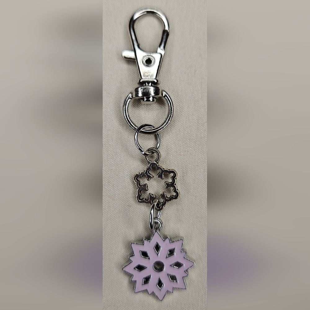 Double Snowflake Keychain/Purse Charm Handmade NEW